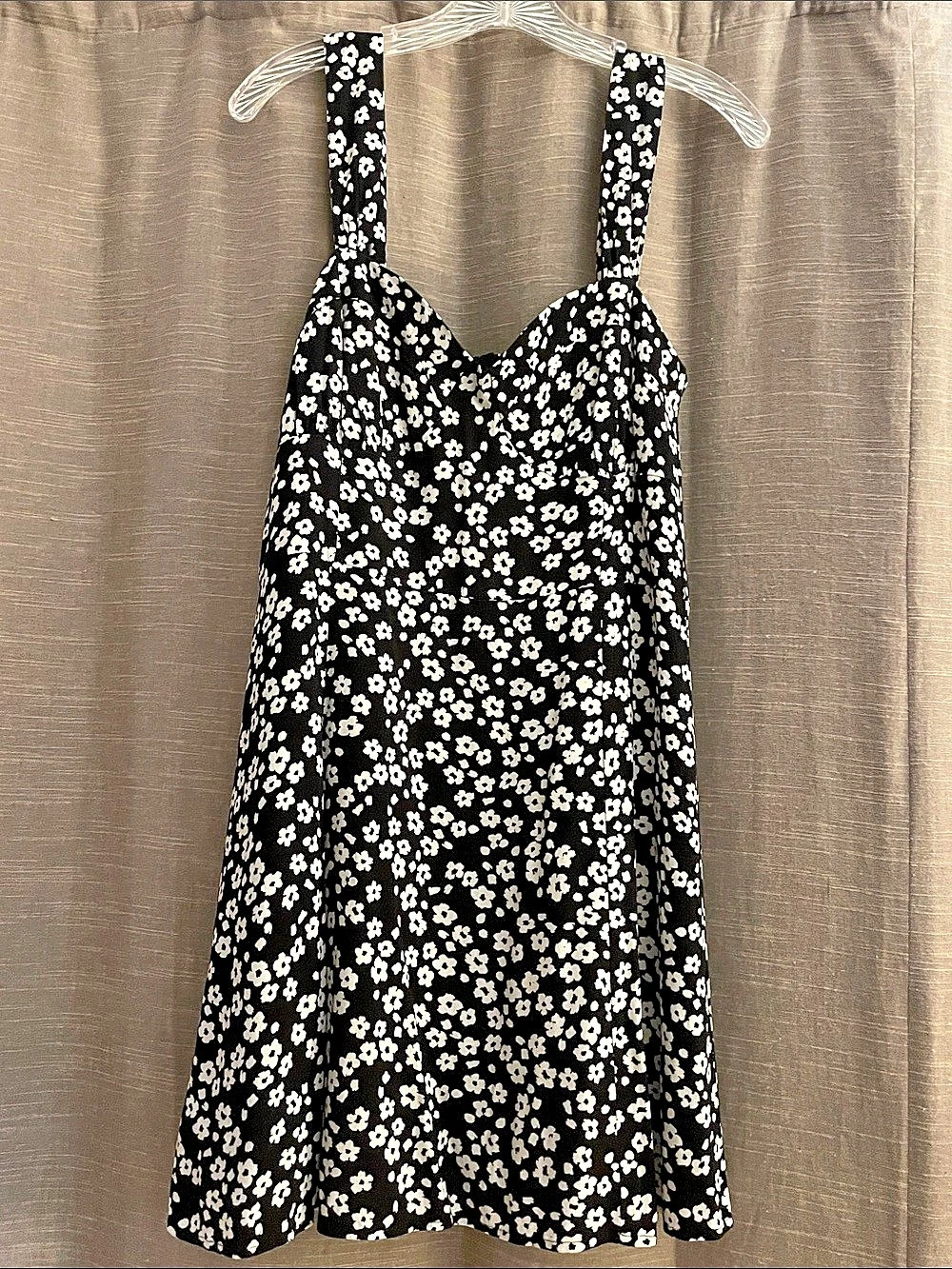 Gap Floral Mini Dress Black & White Large NWT